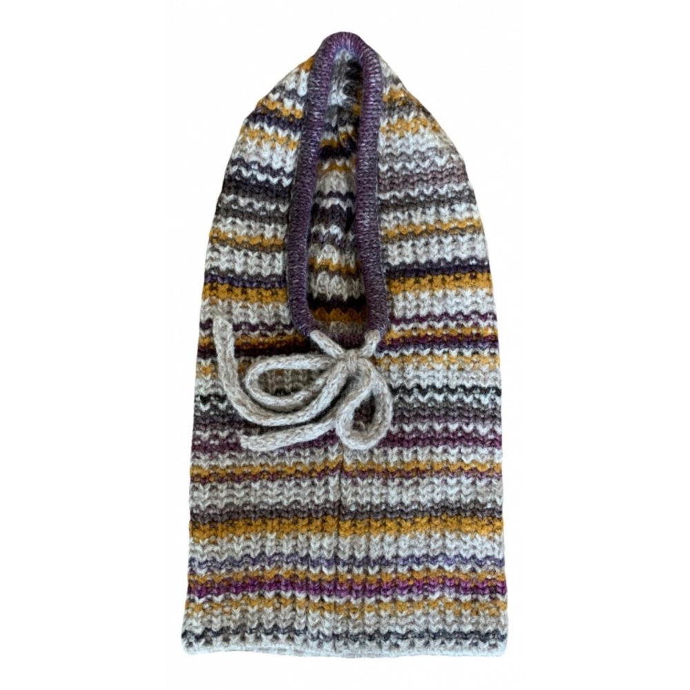 Sessùn grey, purple and yellow hool; unique size